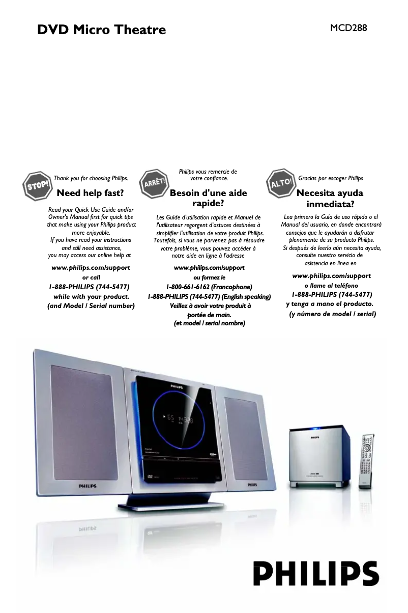 First page image of the manual for MCD288E