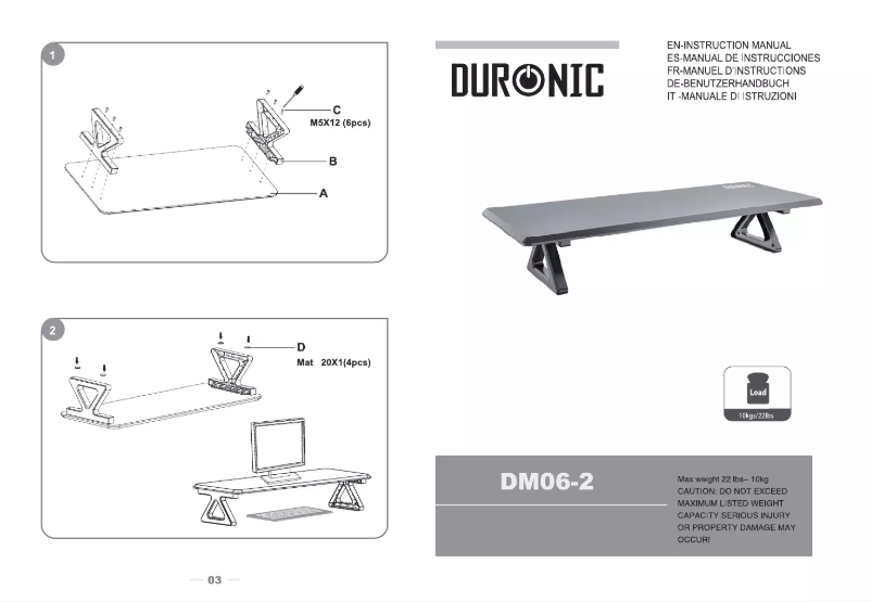 Page n°1 - Manuel utilisateur Duronic DM06-2