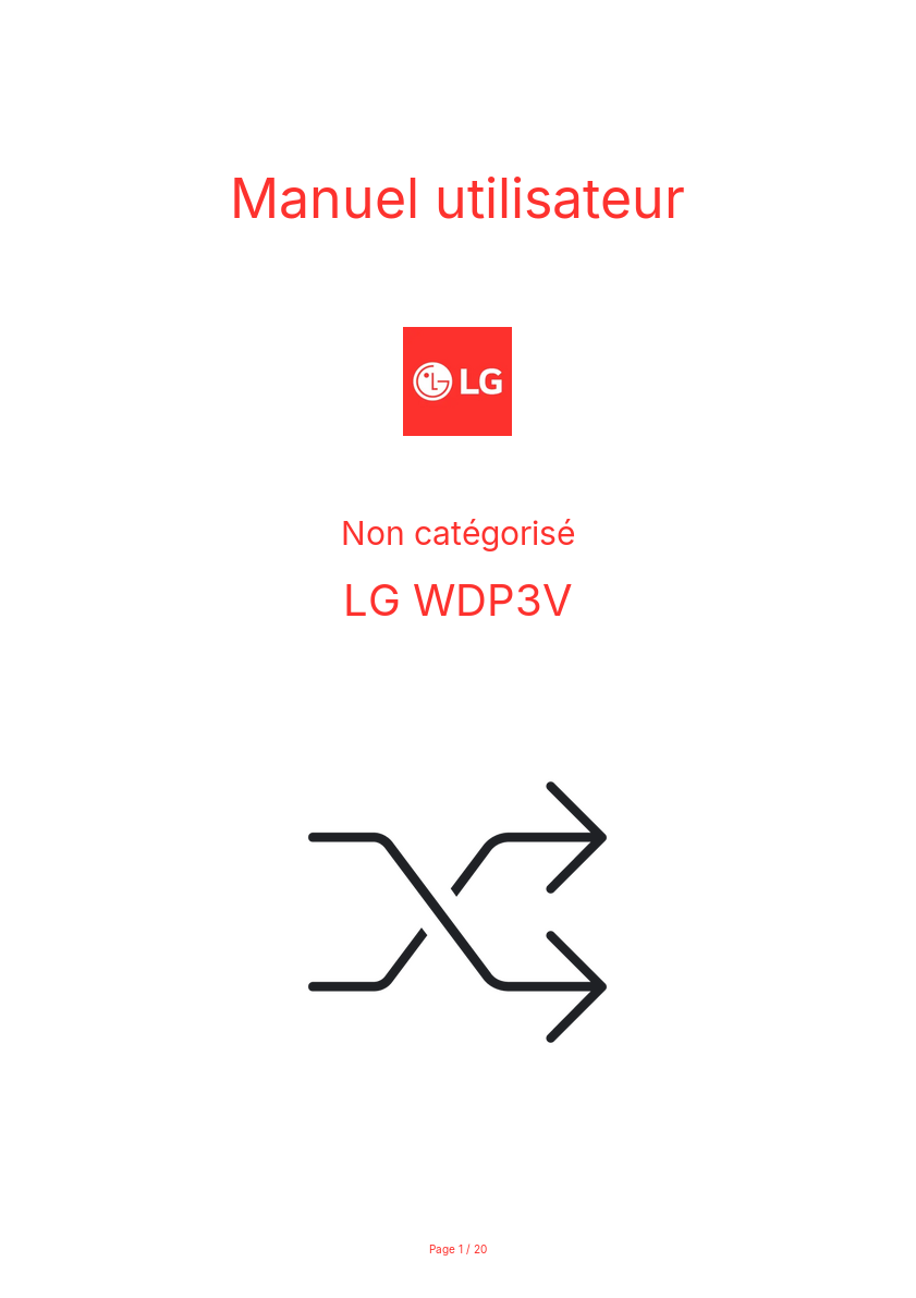 Image de la première page du manuel de l'appareil WDP3V