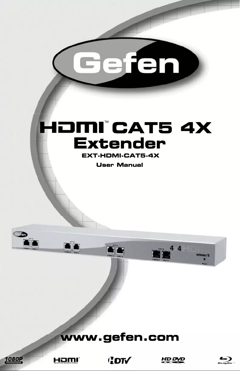 Page 1 de la notice Manuel utilisateur Gefen EXT-HDMI-CAT5-4X