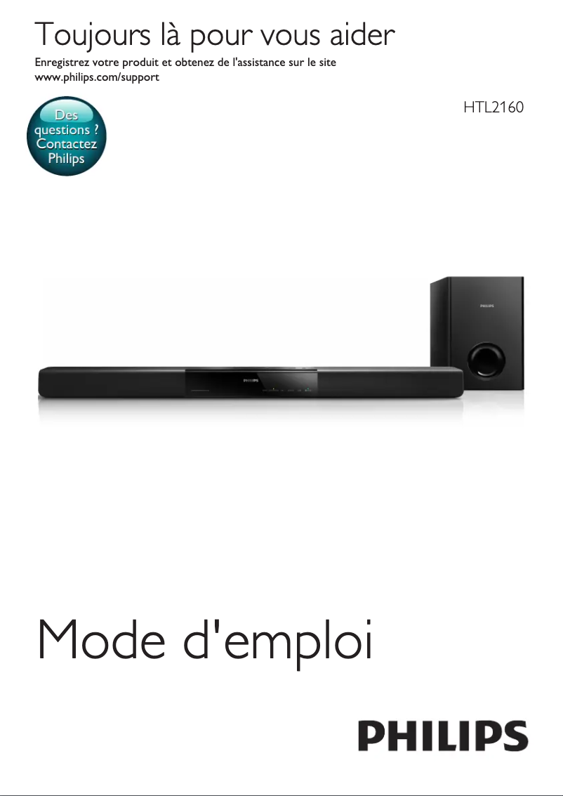Page n°1 - Manuel utilisateur Philips HTL2160C