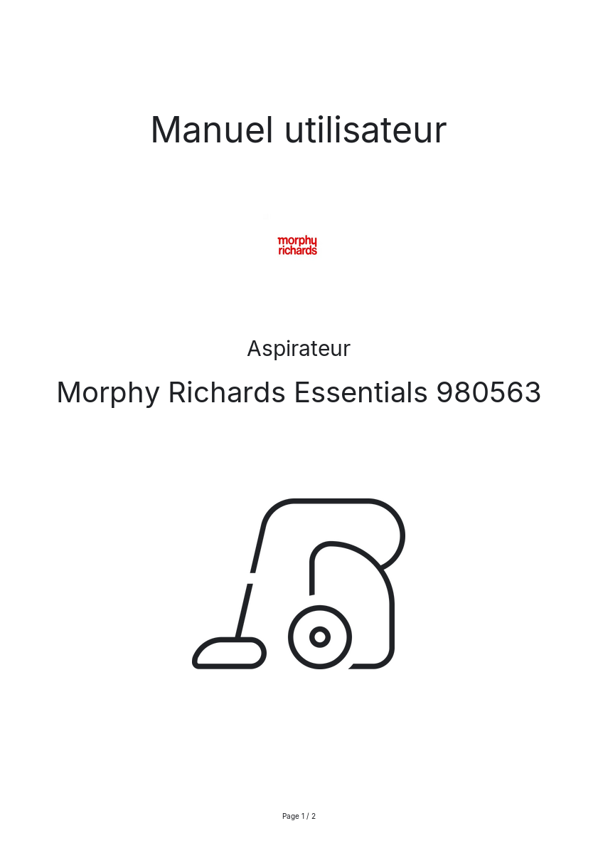 Image de la première page du manuel de l'appareil Essentials 980563