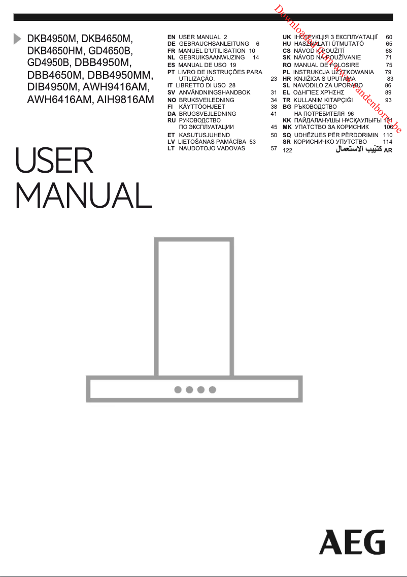 Page n°1 - Manuel utilisateur AEG DBB4950M