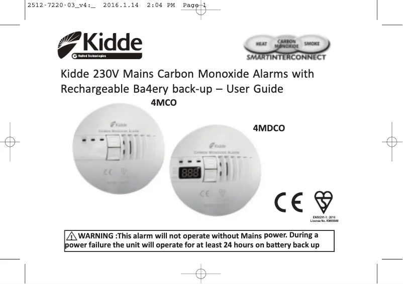 Page n°1 - Manuel utilisateur Kidde 4MCO