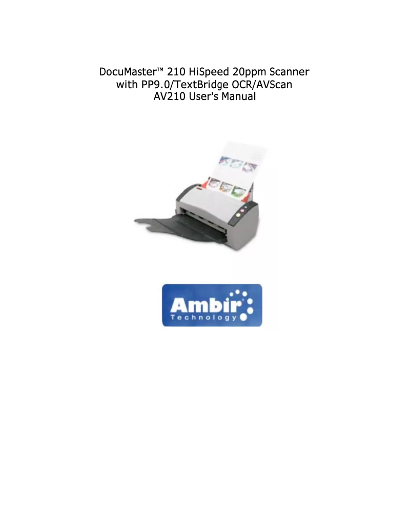 Page n°1 - Manuel utilisateur Ambir AV210