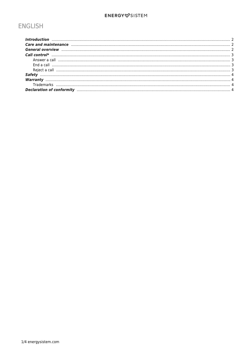 Page n°1 - Manuel utilisateur Energy Sistem DJ2