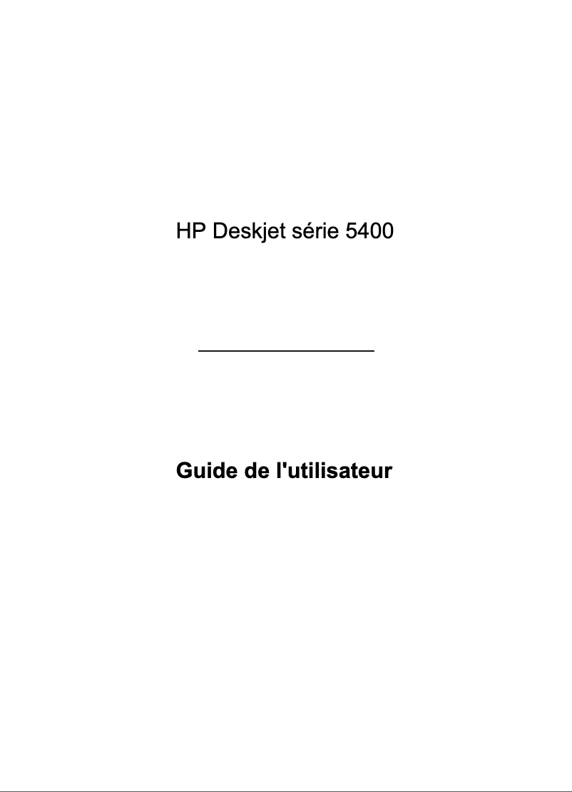 Page n°1 - Manuel utilisateur HP Deskjet 5440
