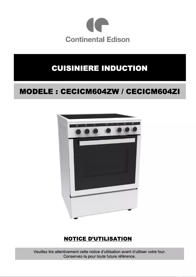 Page n°1 - Manuel utilisateur Continental Edison CECICM604ZW