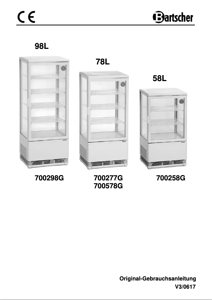 Page 1 of the manual User Manual Bartscher 700578G