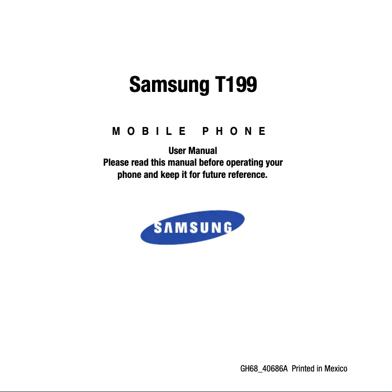 Página 1 del manual Manual de usuario Samsung SGH-T199