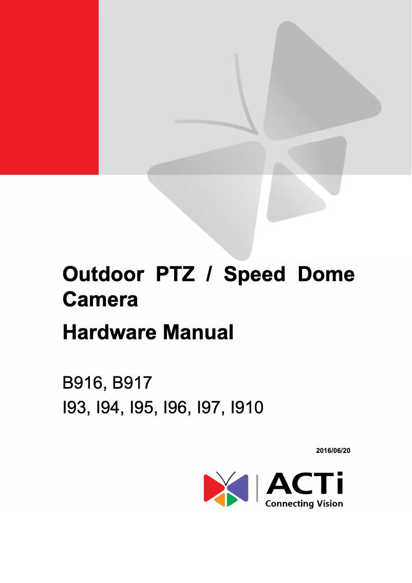 Page n°1 - Manuel utilisateur ACTi I97