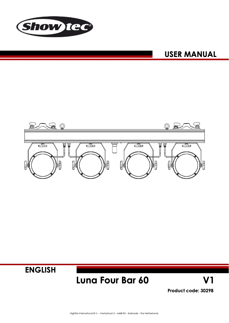 Page n°1 - Manuel utilisateur Showtec Luna Four Bar 60