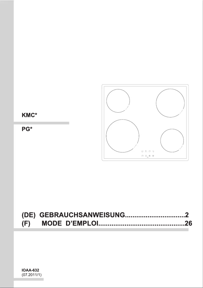Page n°1 - Manuel utilisateur Amica KMI 13298 C