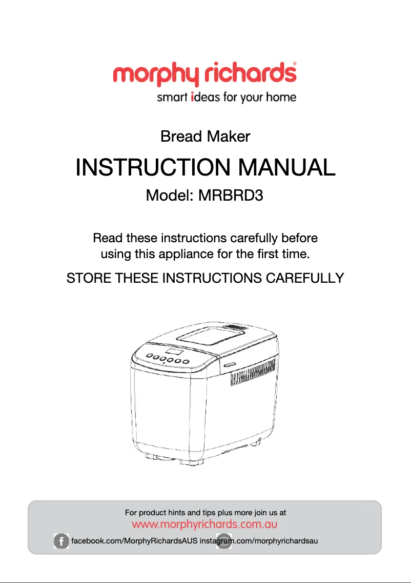 Page 1 de la notice Manuel utilisateur Morphy Richards MRBRD3