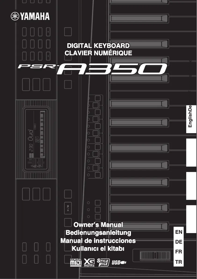 Page 1 de la notice Manuel utilisateur Yamaha PSR-A350