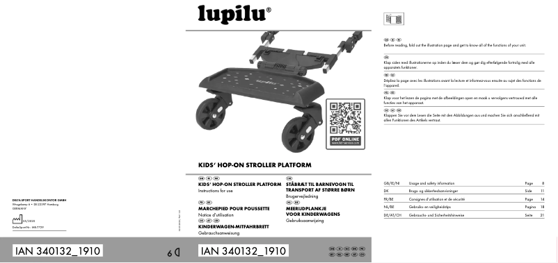 Page 1 de la notice Manuel utilisateur Lupilu IAN 340132