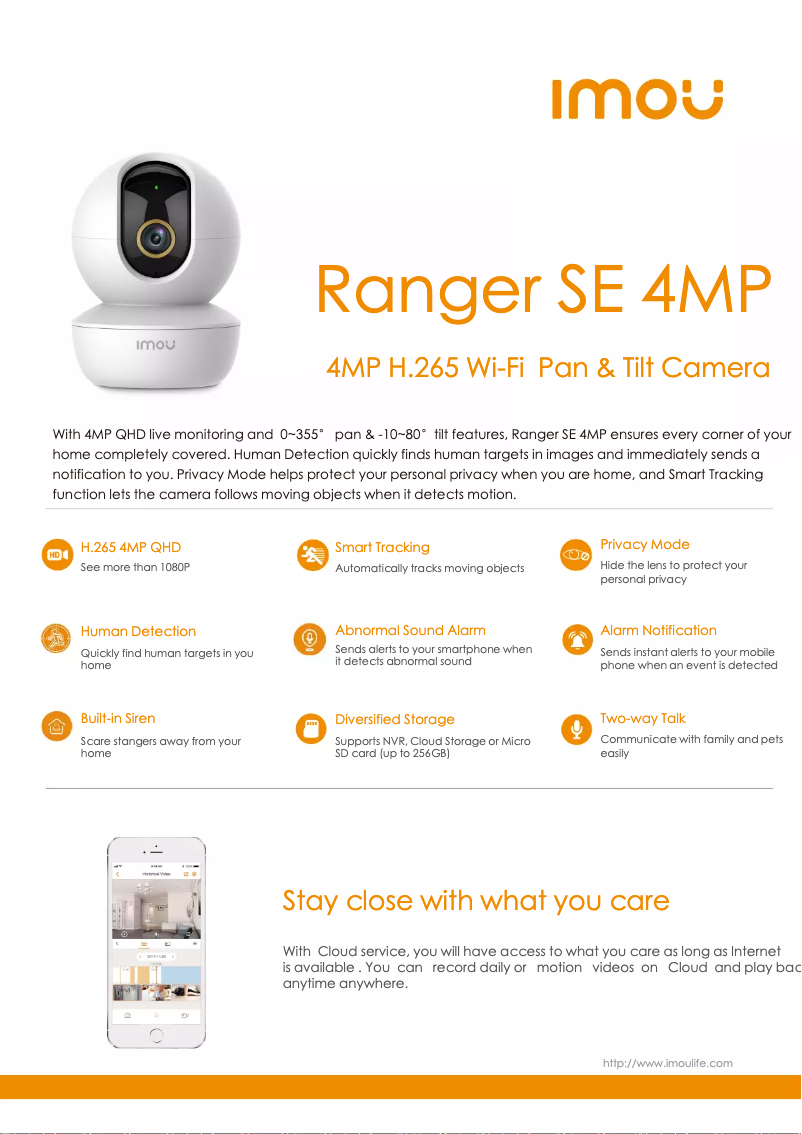 Page 1 de la notice Manuel utilisateur Imou Ranger SE