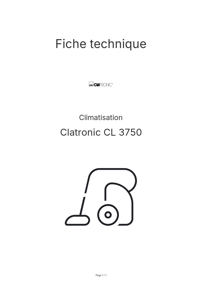 Image de la première page du manuel de l'appareil CL 3750