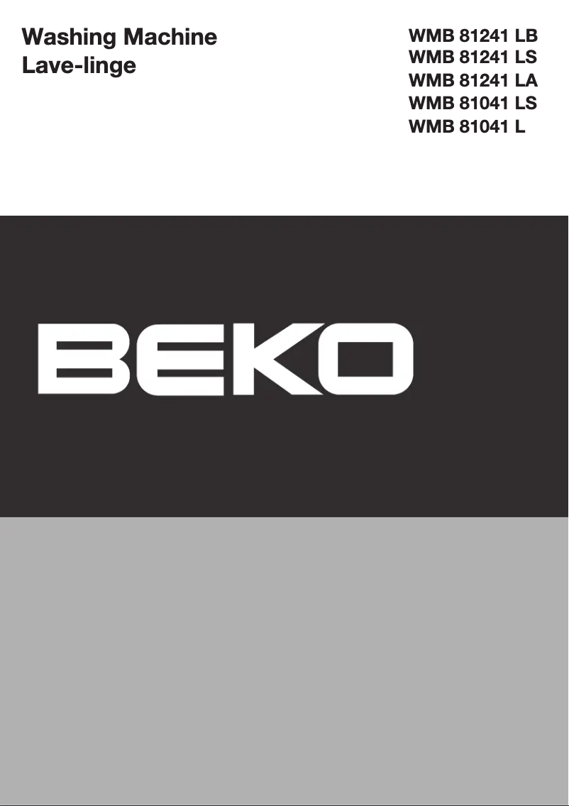 Page 1 de la notice Manuel utilisateur Beko WMB 81241 LB