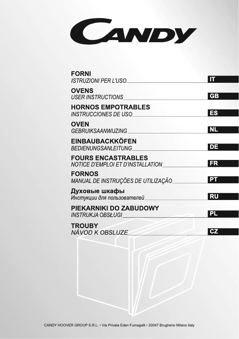 Page 1 de la notice Manuel utilisateur Candy FET929XL JV