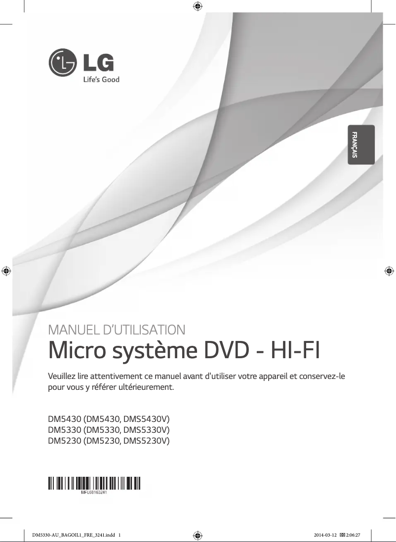 Page 1 de la notice Manuel utilisateur LG DM5330