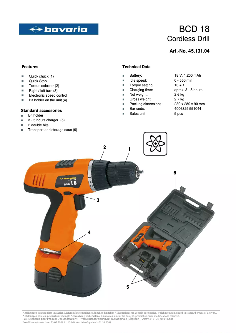 Page n°1 - Manuel utilisateur Bavaria BCD 18