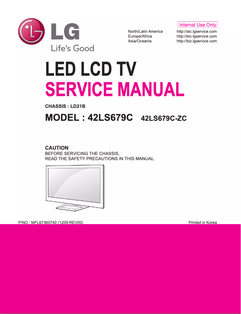 Image de la première page du manuel de l'appareil 42LS679C