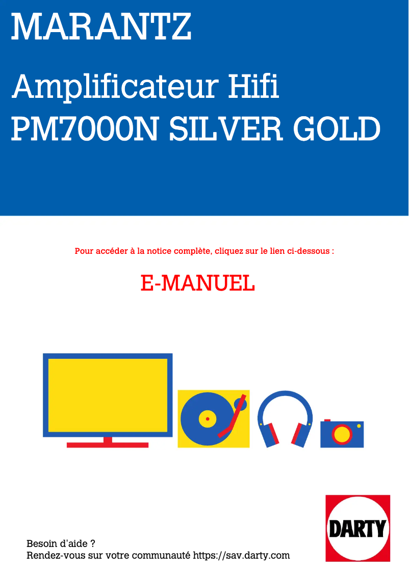 Image de la première page du manuel de l'appareil PM7000N