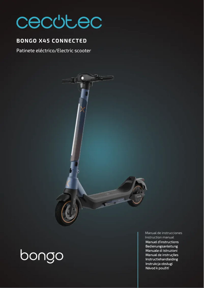 Image de la première page du manuel de l'appareil Bongo X45 Connected