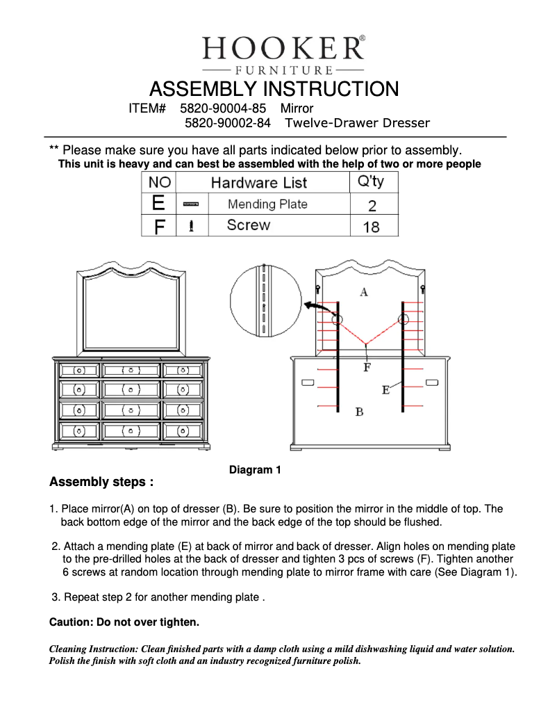 Page n°1 - Manuel utilisateur Hooker 5820-90004-85