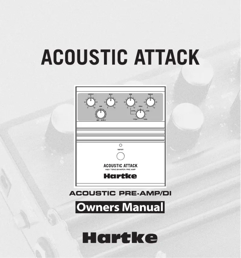 Page 1 de la notice Manuel utilisateur Hartke Acoustic Attack