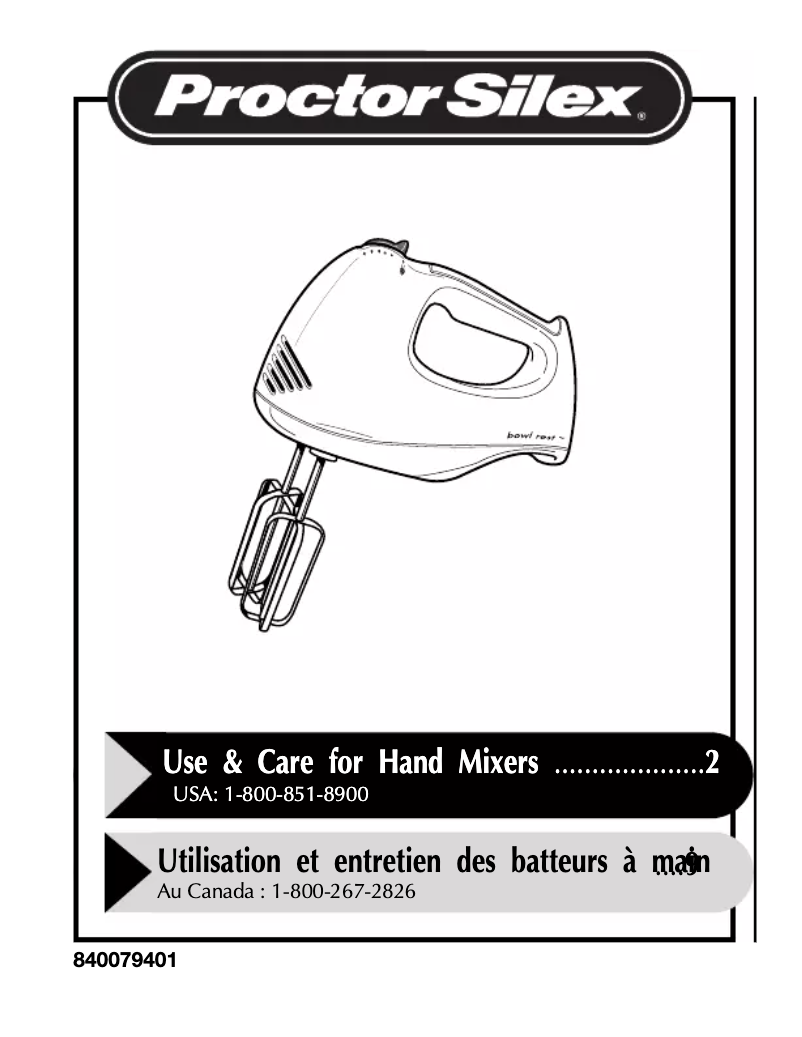 Page 1 de la notice Mode d'emploi Proctor Silex 62535Y