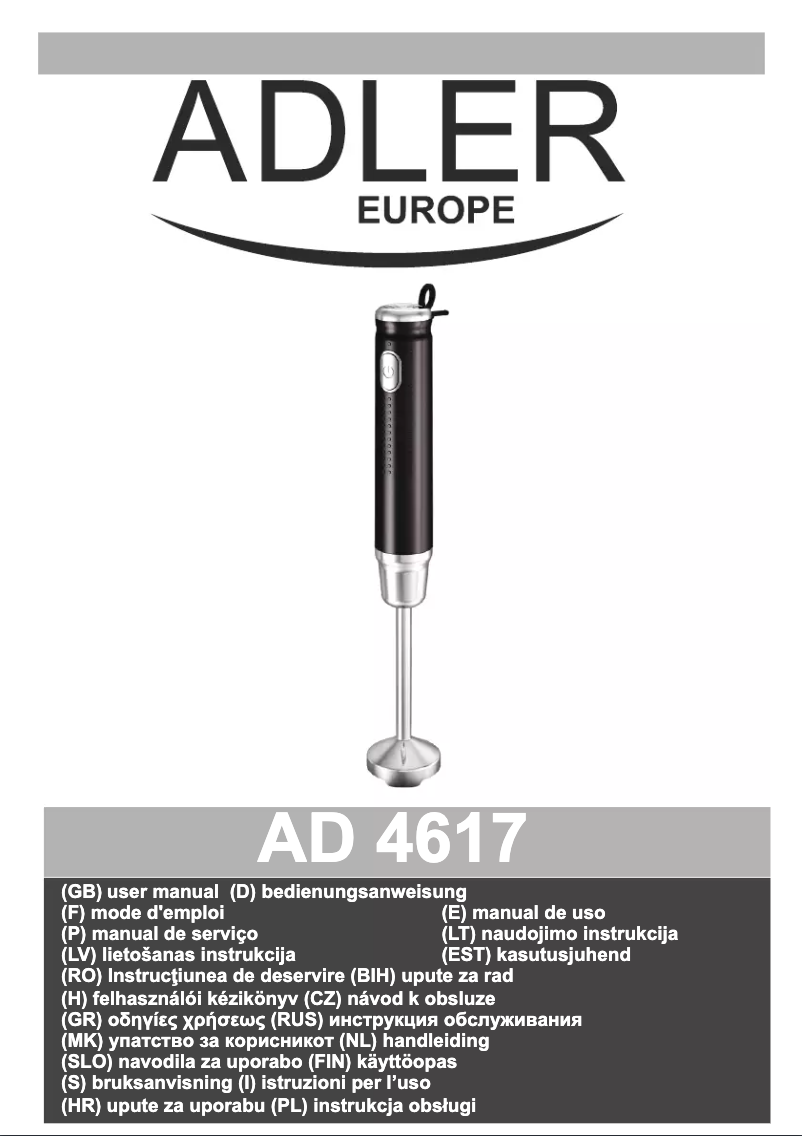 Page n°1 - Manuel utilisateur Camry AD 4617