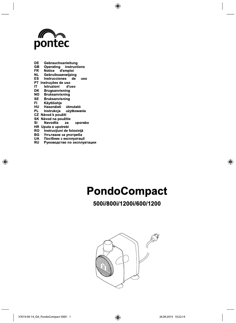 Image de la première page du manuel de l'appareil PondoCompact 500i