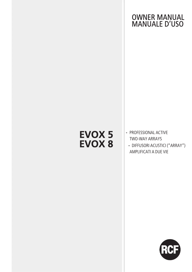 Page 1 de la notice Manuel utilisateur RCF EVOX 5