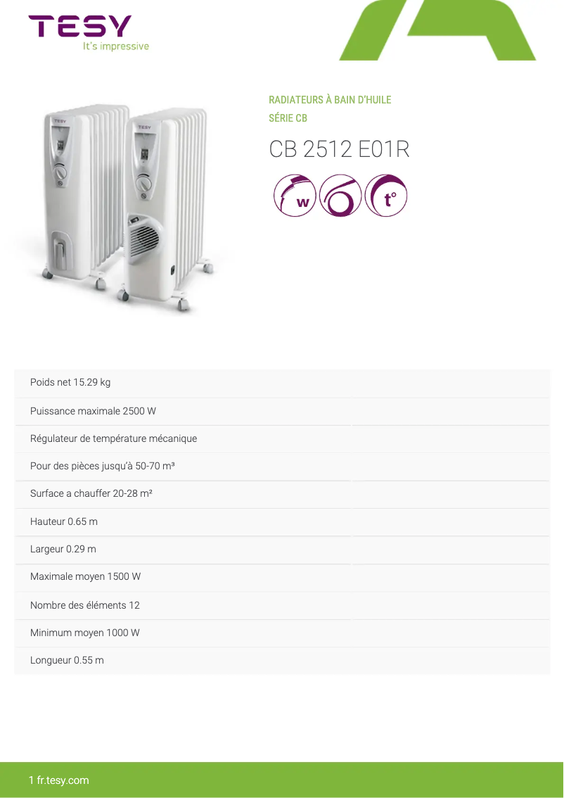 Page n°1 - Manuel utilisateur Tesy CB 2512 E01R