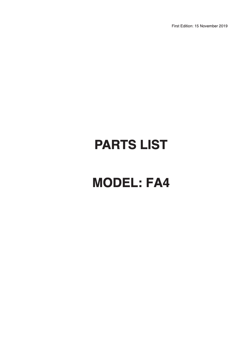 Page 1 de la notice Fiche technique Janome FA4