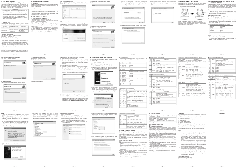 Image de la première page du manuel de l'appareil LCR-USB