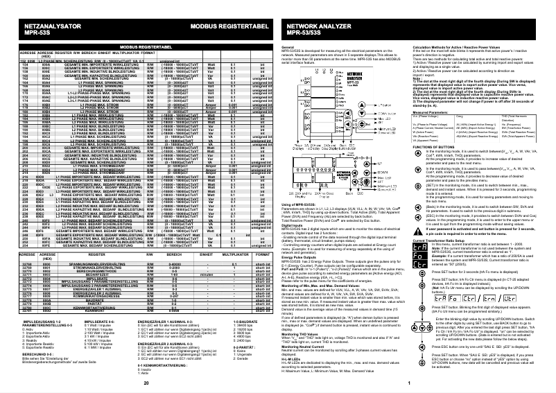 Page 1 de la notice Manuel utilisateur ENTES MPR-53S-OG-DIN