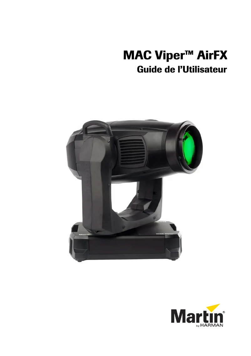Page n°1 - Manuel utilisateur Martin MAC Viper AirFX