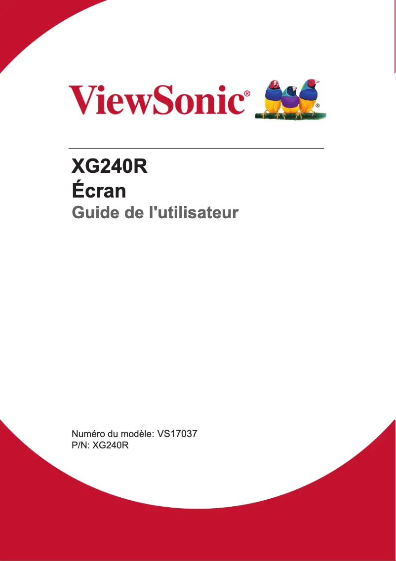 Image de la première page du manuel de l'appareil XG240R