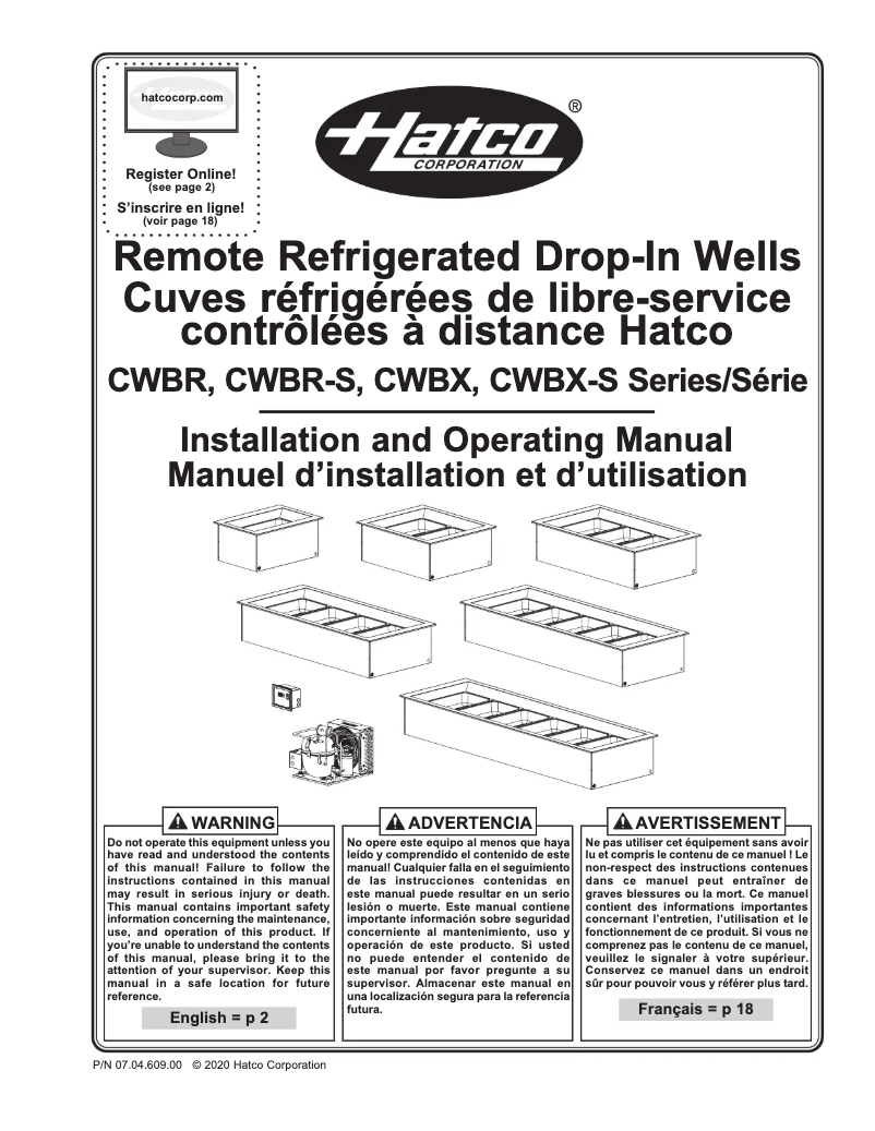 Page n°1 - Manuel utilisateur Hatco CWBR-4