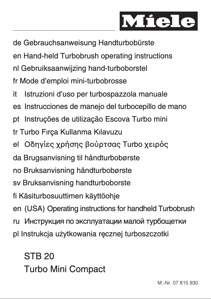 Imagen de la primera página del manual del dispositivo STB 20