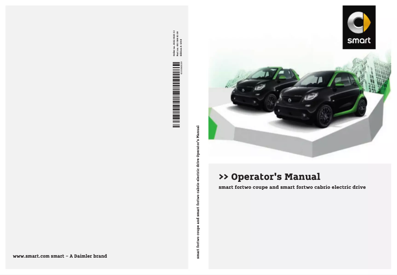 Page 1 de la notice Manuel utilisateur Smart Fortwo Cabrio Electric Drive (2018)