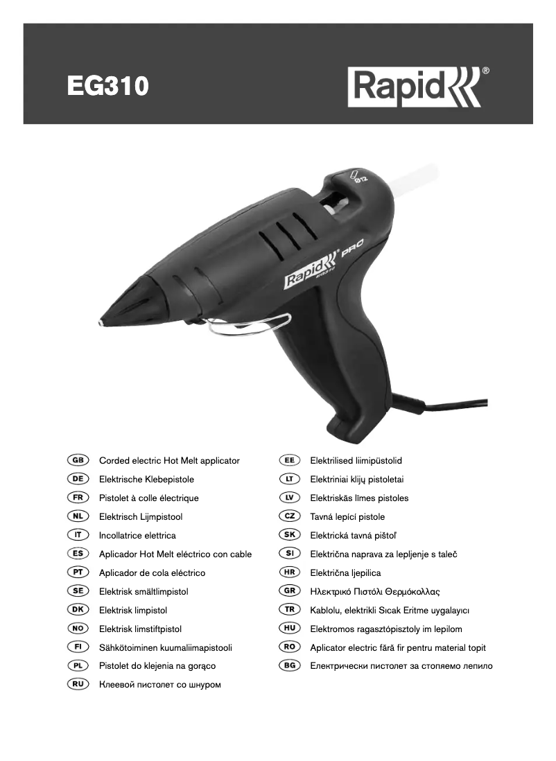 Page 1 de la notice Manuel utilisateur Rapid PRO EG310