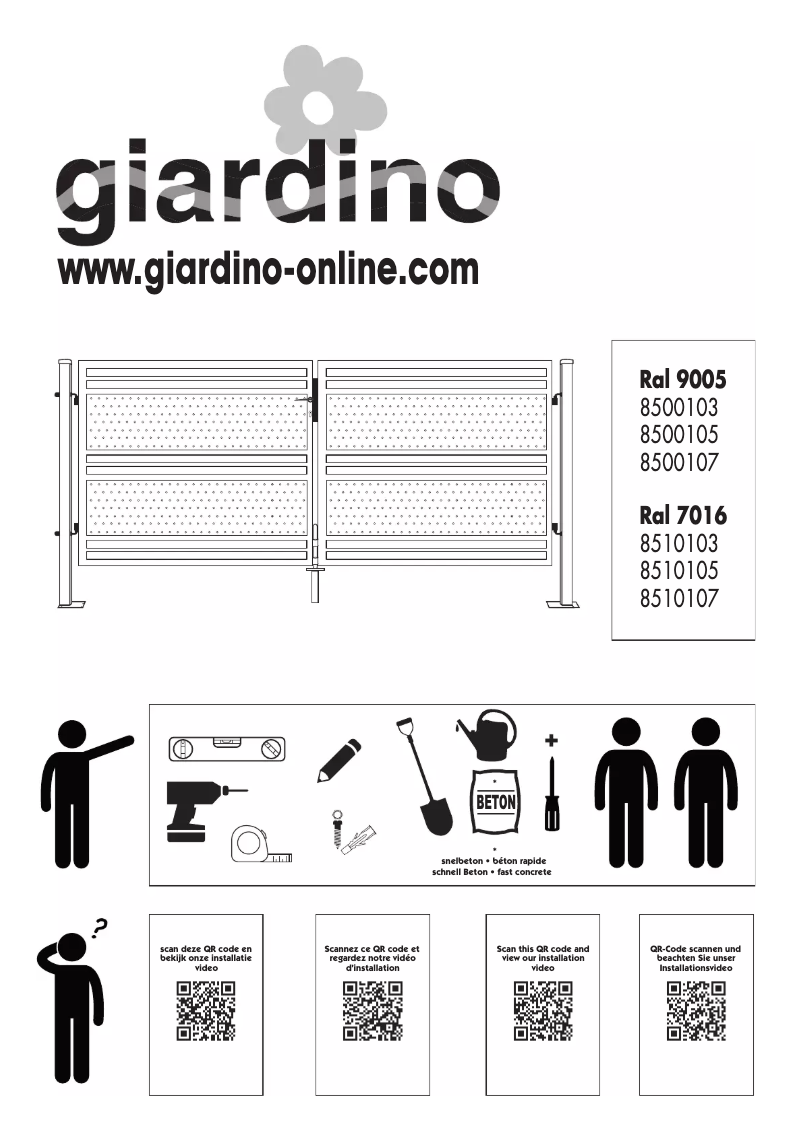 Page n°1 - Manuel utilisateur Giardino 8500105