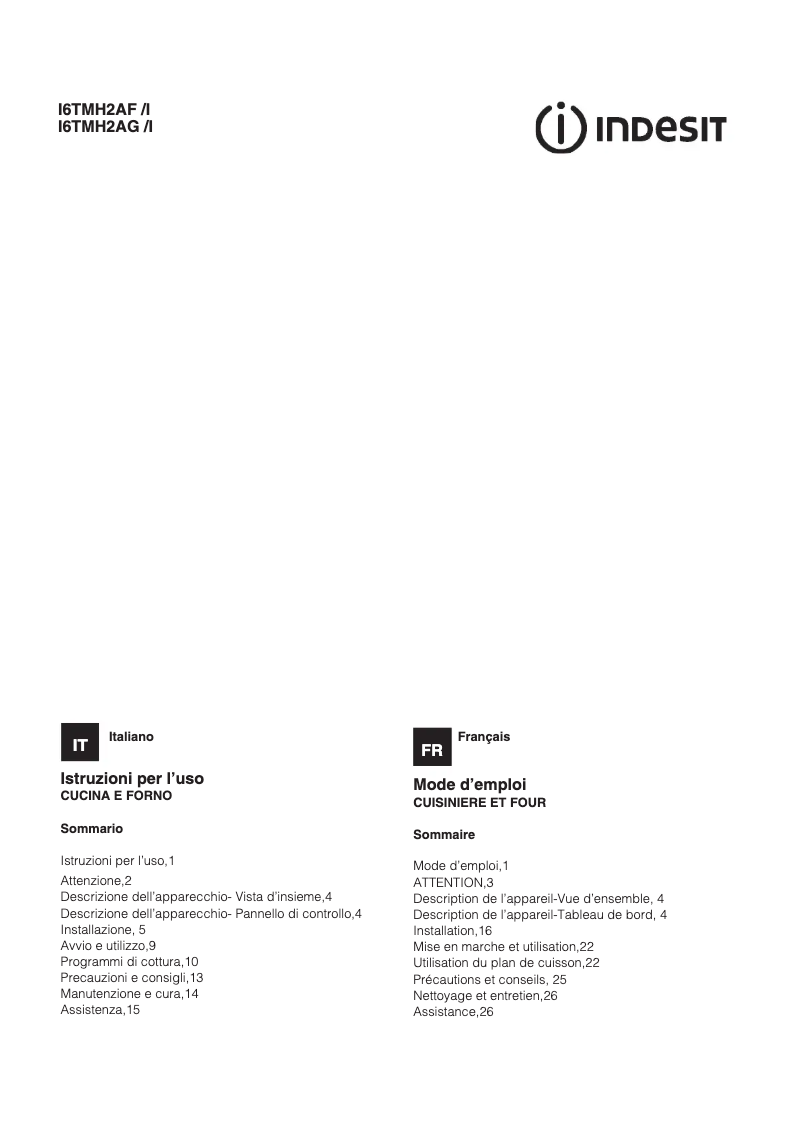 Imagen de la primera página del manual del dispositivo I6TMH2AF(W)/I