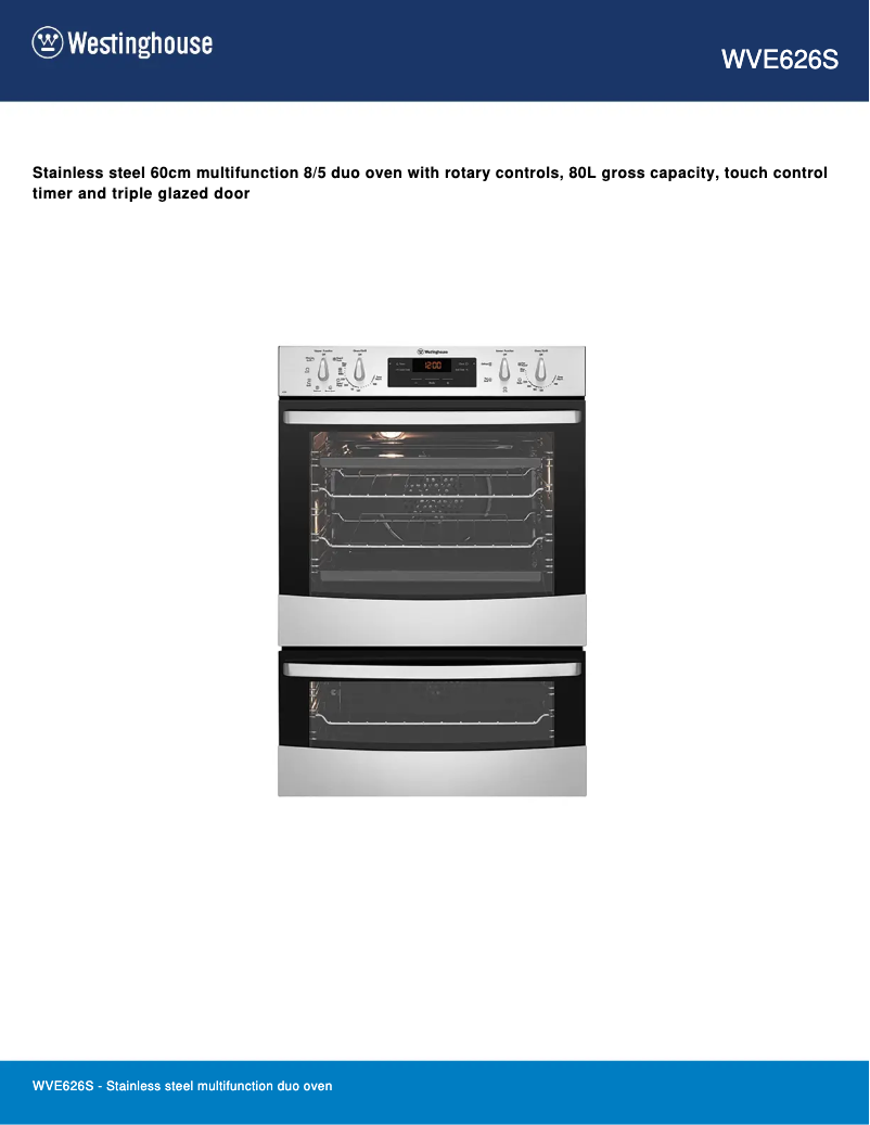 Image de la première page du manuel de l'appareil WVE626S