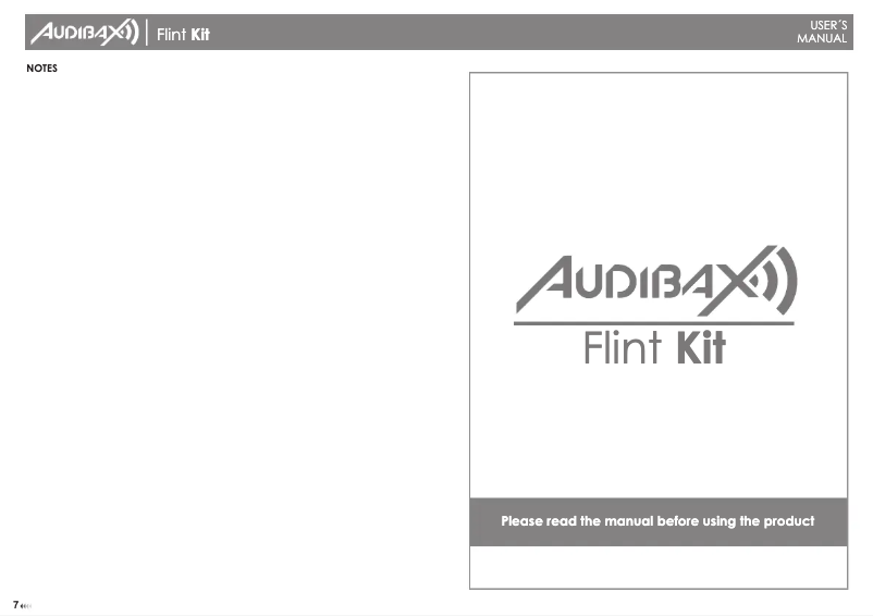 Page n°1 - Manuel utilisateur Audibax Flint Kit