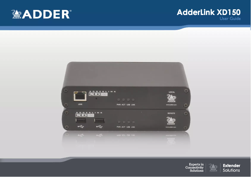 Page 1 de la notice Manuel utilisateur Adder Link XD150